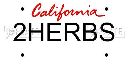 2HERBS California License Plate