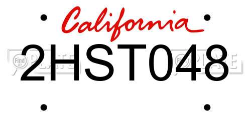 2HST048 California License Plate