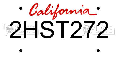 2HST272 California License Plate