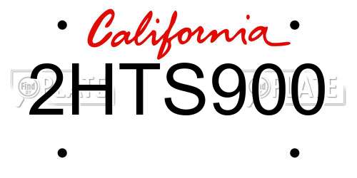 2HTS900 California License Plate