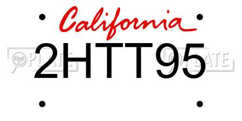2HTT95 California License Plate