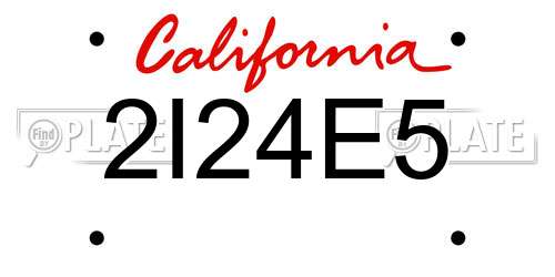 2I24E5 California License Plate