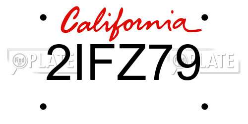 2IFZ79 California License Plate