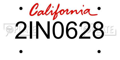 2IN0628 California License Plate