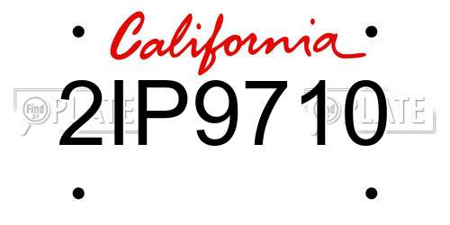 2IP9710 California License Plate