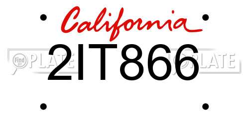 2IT866 California License Plate