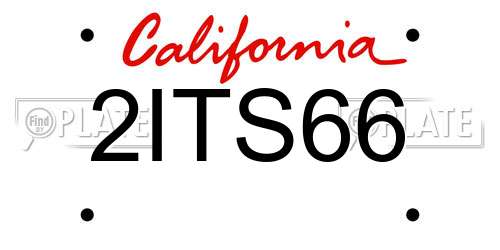 2ITS66 California License Plate