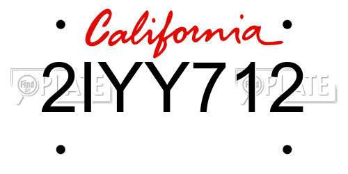 2IYY712 California License Plate