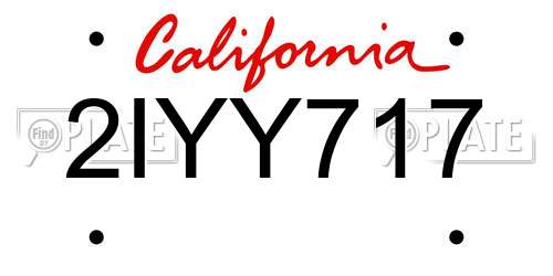 2IYY717 California License Plate