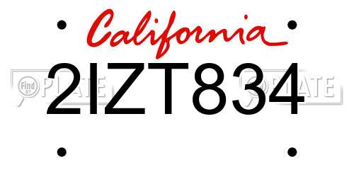 2IZT834 California License Plate