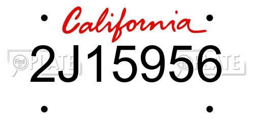 2J15956 California License Plate