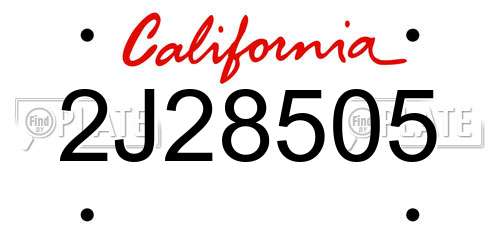 2J28505 California License Plate