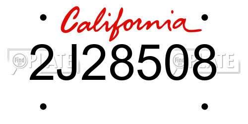 2J28508 California License Plate