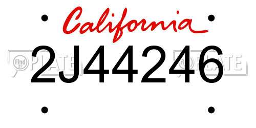 2J44246 California License Plate