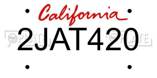 2JAT420 California License Plate