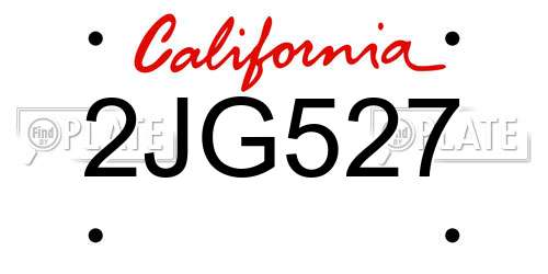 2JG527 California License Plate
