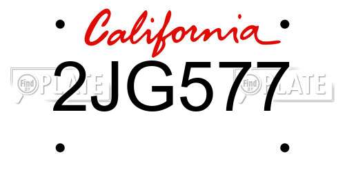 2JG577 California License Plate