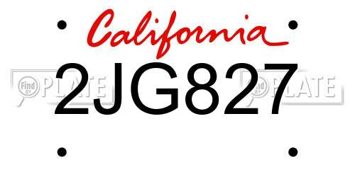 2JG827 California License Plate