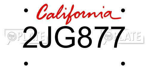 2JG877 California License Plate