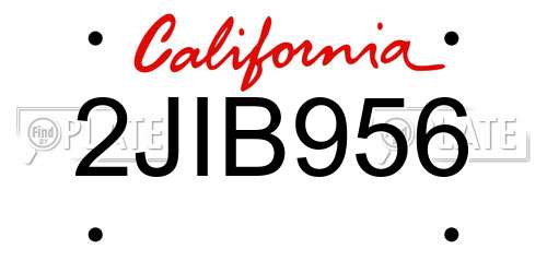 2JIB956 California License Plate