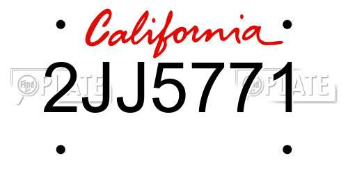 2JJ5771 California License Plate