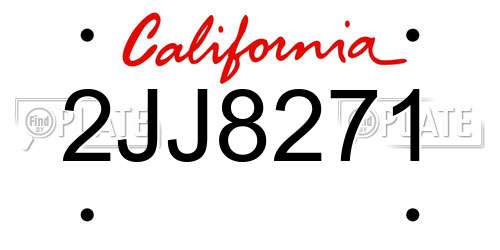 2JJ8271 California License Plate