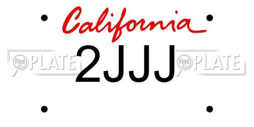 2JJJ California License Plate