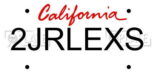 2JRLEXS California License Plate