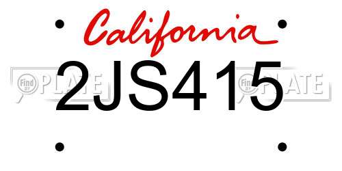 2JS415 California License Plate