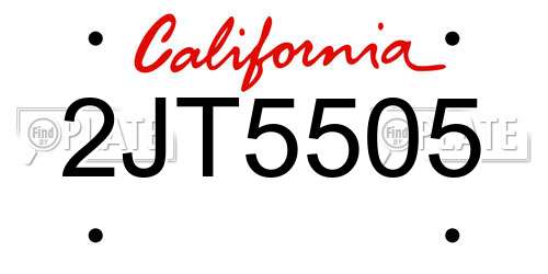 2JT5505 California License Plate