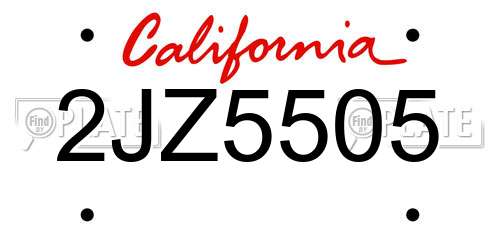2JZ5505 California License Plate