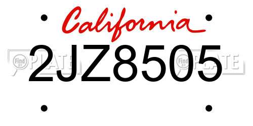 2JZ8505 California License Plate