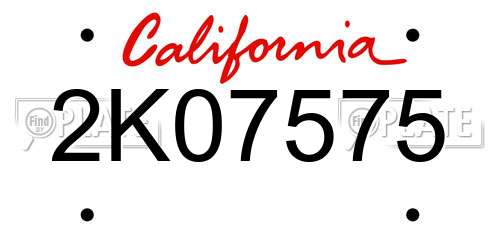 2K07575 California License Plate