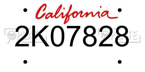 2K07828 California License Plate