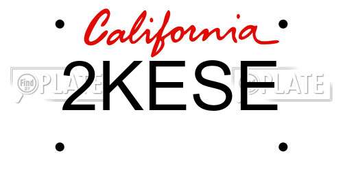 2KESE California License Plate