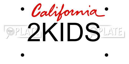 2KIDS California License Plate