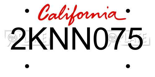 2KNN075 California License Plate