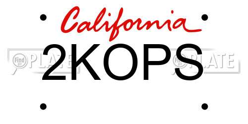 2KOPS California License Plate