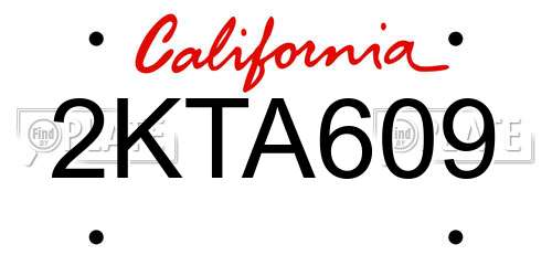 2KTA609 California License Plate