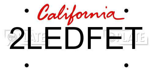 2LEDFET California License Plate