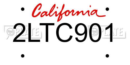 2LTC901 California License Plate