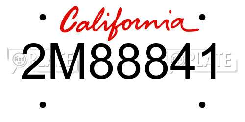 2M88841 California License Plate
