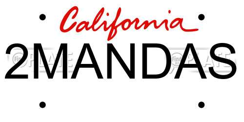2MANDAS California License Plate