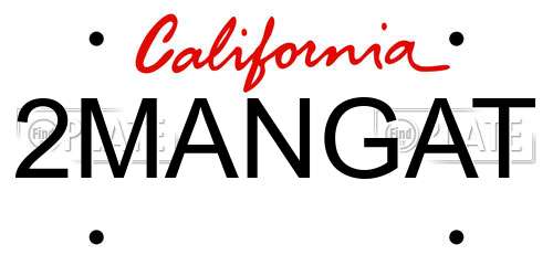 2MANGAT California License Plate