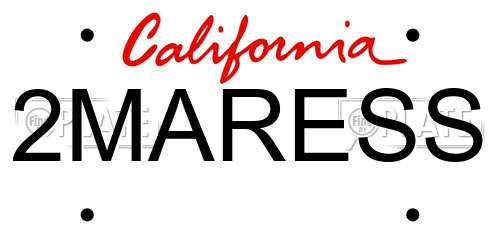 2MARESS California License Plate