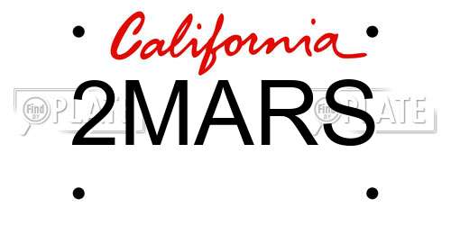 2MARS California License Plate