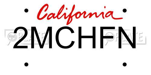 2MCHFN California License Plate
