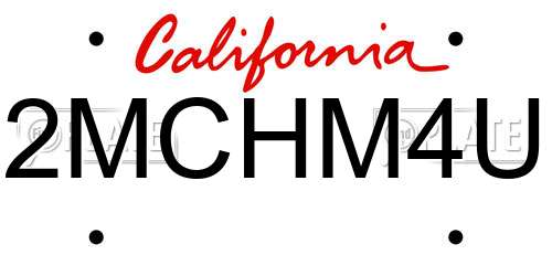 2MCHM4U California License Plate