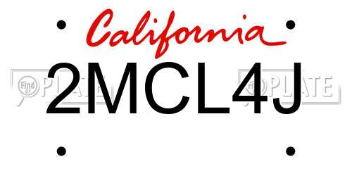 2MCL4J California License Plate