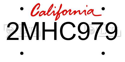 2MHC979 California License Plate
